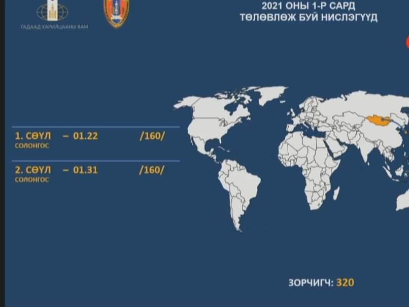 ШУУРХАЙ : Л.Мөнхтүшиг: Энэ сарын 22, 31-ий өдөр БНСУ руу тусгай үүргийн нислэг үйлдэнэ