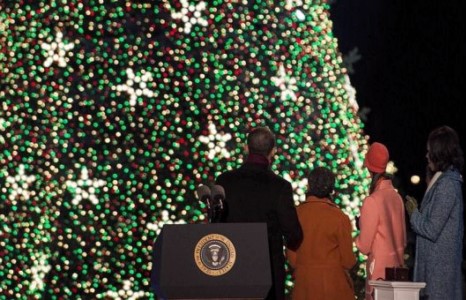 Цагаан ордны зул сарын мод гэрэлтэн аслаа