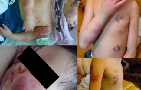 Эцэг нь хоёр хүүхдээ хазаж, тамлажээ