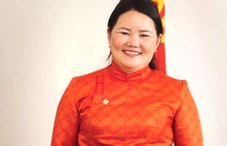 Байнгийн хорооны хурал дээр гишүүн Н.Амарзаяа бохь зажлан сууж буй бичлэг