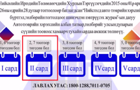                    2, 7 улсын дугаартай тээврийн хэрэгсэл эзэмшигч татвараа төлнө 