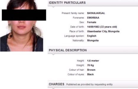 Интерпол 33 настай Монгол эмэгтэйг эрэн сурвалжилж байна