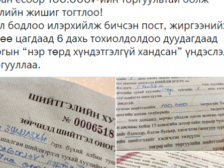 “Данх толгойтой банди” гэж бичсэн жиргээчийг 100 мянгаар торгожээ