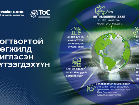 Төрийн банк Орчны бохирдлыг бууруулах бүтээгдэхүүнүүдийг санал болгож байна