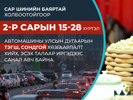 Энэ сарын 15-наас 28-ны өдөр хүртэл автомашины улсын дугаарын тэгш, сондгой хязгаарлалт хийх, эсэх талаар иргэдээс санал авч байна