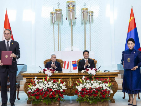 Монгол, Австри Улс Хамтарсан тунхаглал гаргалаа