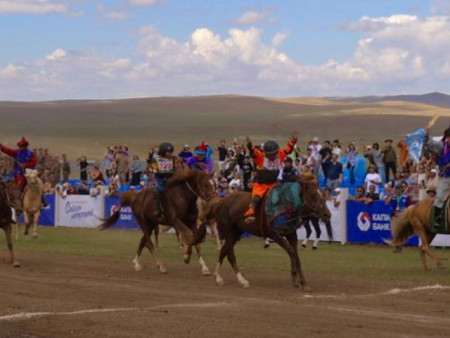 Монгол Улсын Алдарт уяач Ч.Амарсанаагийн уясан хүрэн азарга түрүүллээ