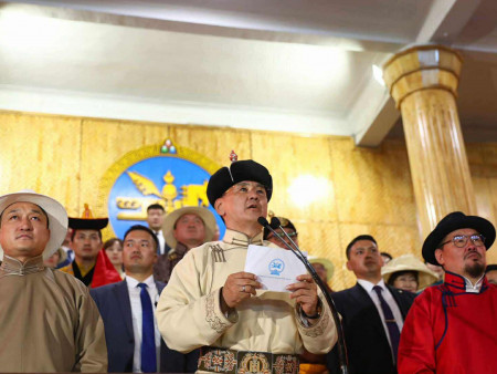 Монгол Улсын Ерөнхийлөгч У.Хүрэлсүх Үндэсний их баяр наадмыг хааж үг хэллээ