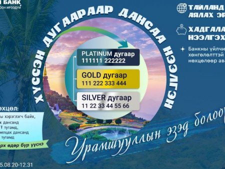 Төрийн банк 396 харилцагчаа урамшуулах аяныг зарлалаа
