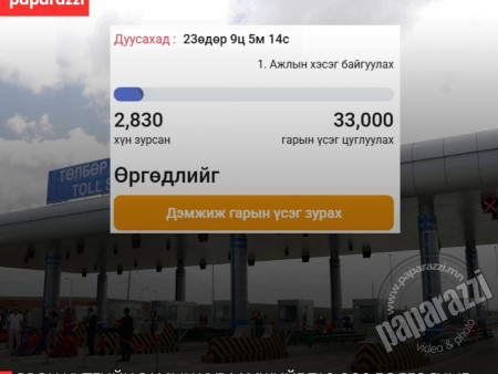 Орон нутгийн замын хураамжийг ₮10,000 болгосныг ЦУЦЛАХ өргөдөл санаачилжээ